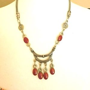 Boho chic natural stone necklace